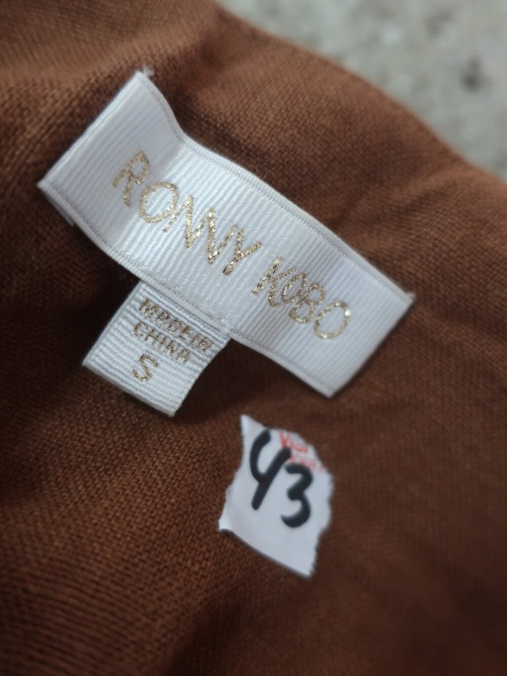 Womens Ronny Kobo Brown (Item- 43) Belted Pleated Tapered Cropped Linen Pants S - Picture 12 of 12